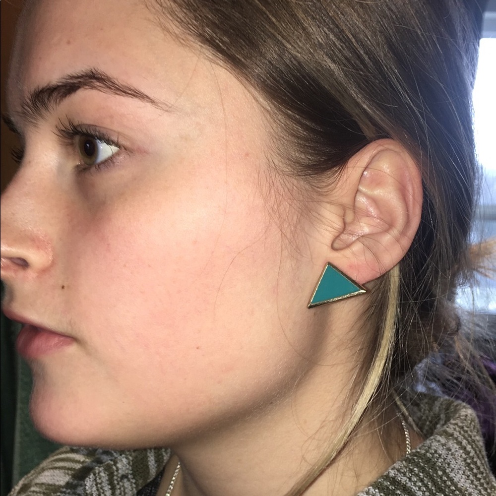 Two Pairs of Triangle Stud Earrings